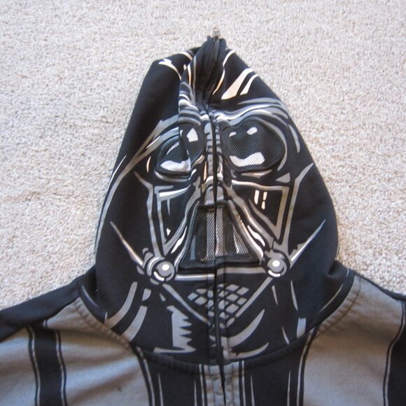 Star Wars Mens Black Hoodie Zipper Sweatshirt Screen Printed Darth Vader Size XL - Picture 4 of 14